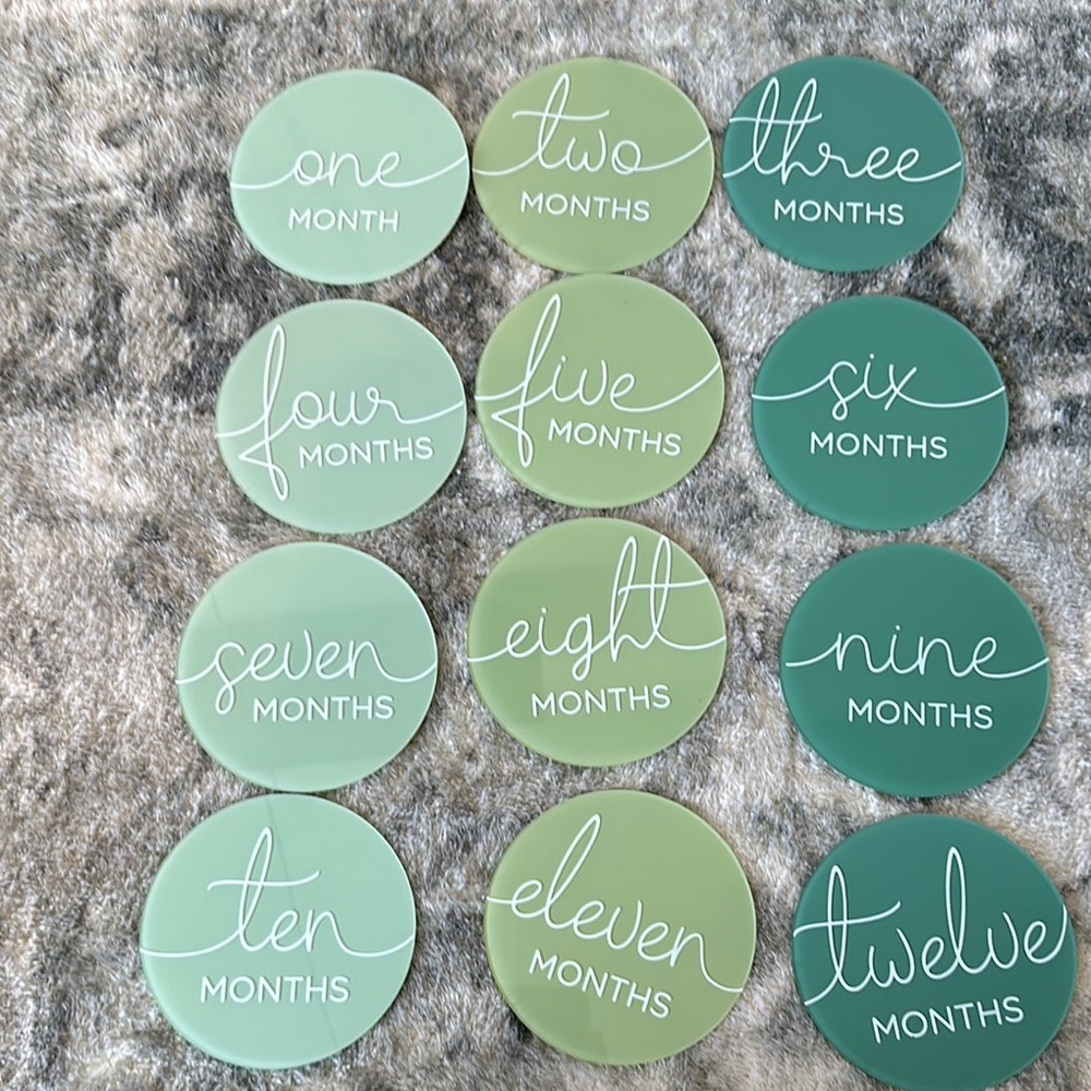 Green Monthly Milestone Discs